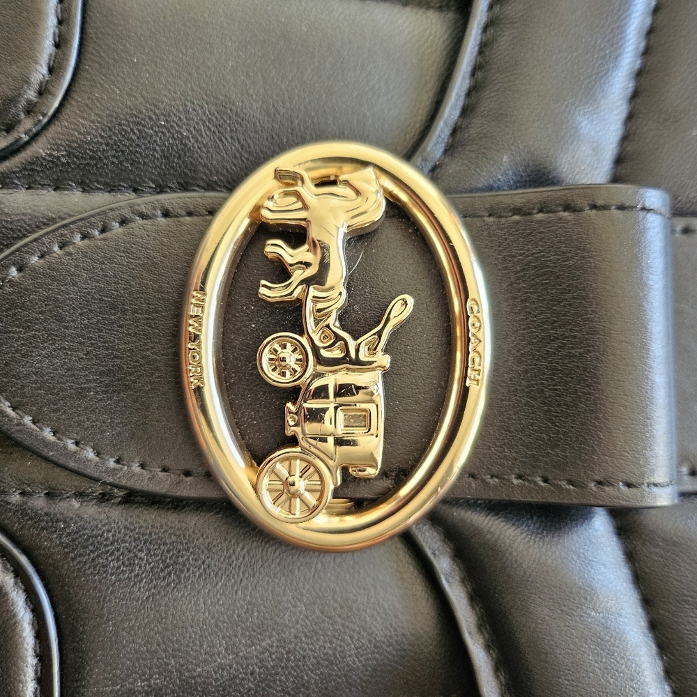 Coach Georgie Quilted Shoulder Bag w/ Strap - Picture 6 of 10